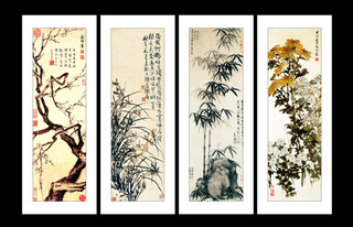 赞美李子，兰花，竹子和菊花的诗