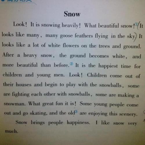 100个单词描述雪