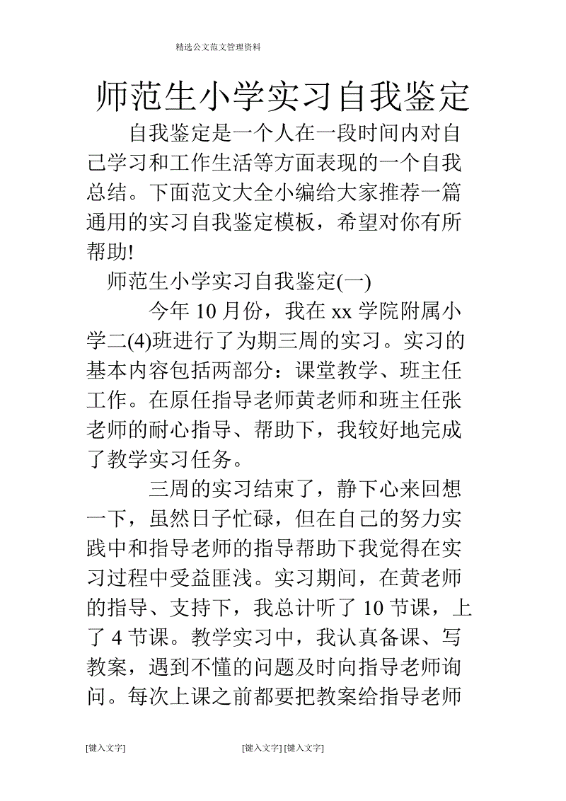 教师小学实践自我评估