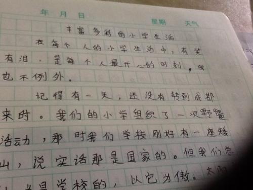 每周日记600字