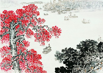 徐元杰：湖上红树盛开