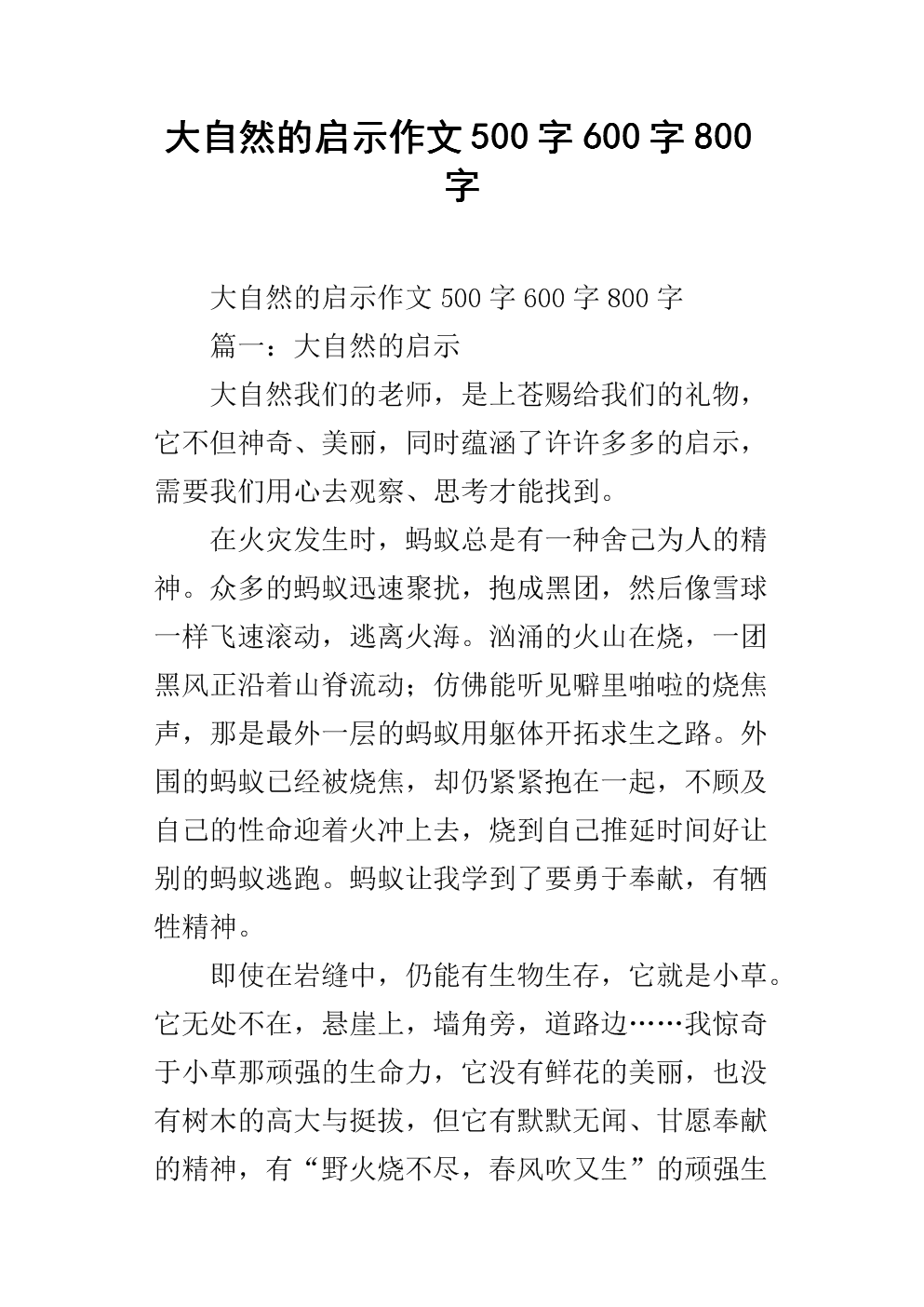 自然构图的启发300字