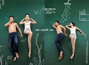 夫妻之间有一个幸福的笑声