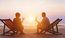 夕阳西下的美好心情句子