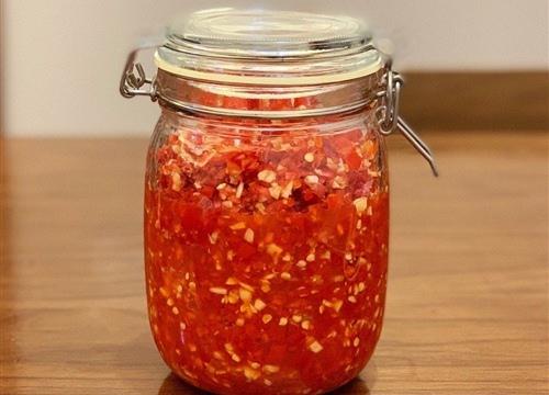 切碎的辣椒是湖南的特产