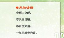 关于春天的谚语大全