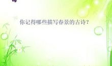 描写春景特征的诗句