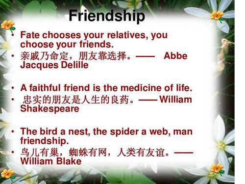 关于友谊英语名言 0