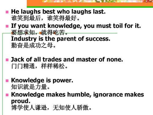 关于成功的精简英语谚语 0