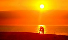 描写落日的比喻句