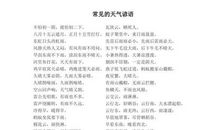 英语关于天气的谚语