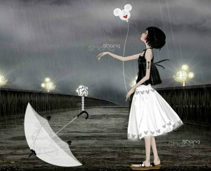 33.一种相思病，有两个悲伤的地方，眼泪从眼角慢慢流下，枕头的角被弄湿了。