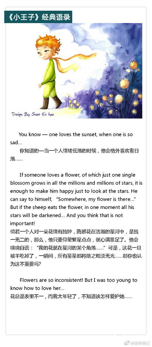 小王子的经典英文名言