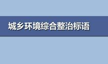 城乡环境综合整治标语