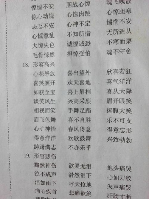 成语形容心情不好