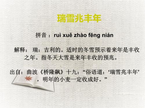 关于瑞雪的谚语