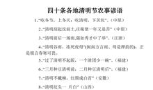 清明节的节日谚语