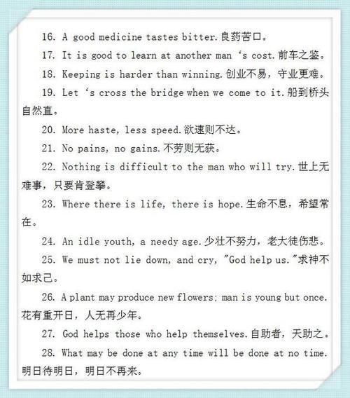 英文常用的简短谚语