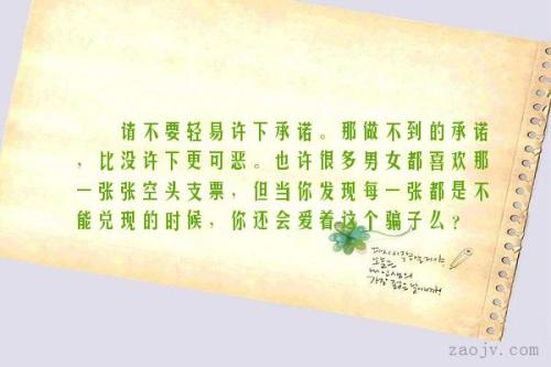 关于诺言的审美句子