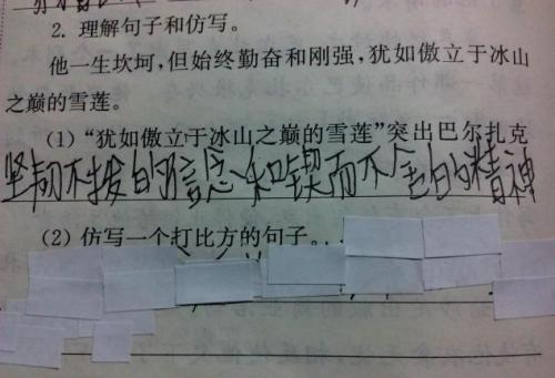 一整套类似的句子