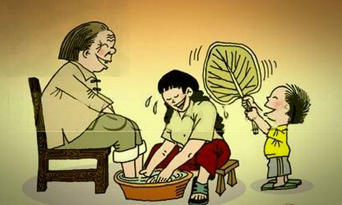 描述孝顺父母的句子