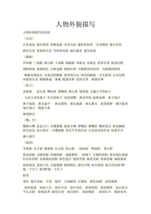 形容一个男孩的外表的单词