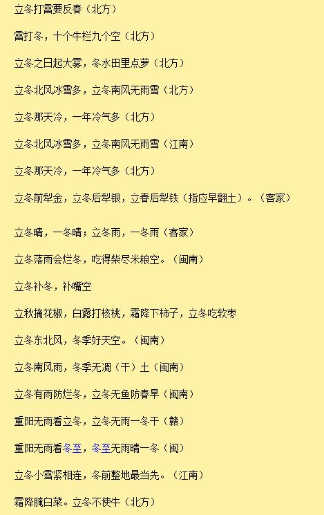 关于节气的谚语