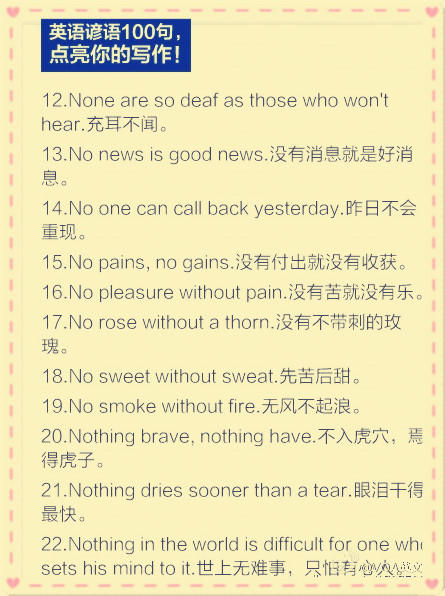 与健康饮食有关的英语谚语