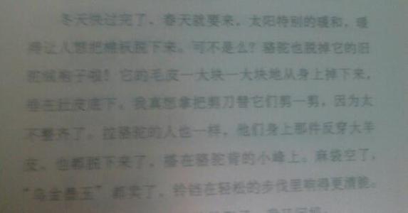 阅读城南的旧东西，好的单词和句子