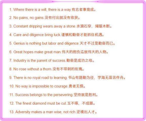 关于勤奋的英语谚语