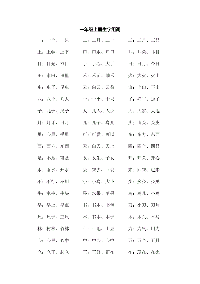 一年级全套句子