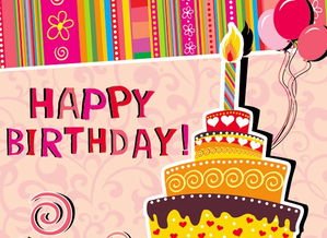 卡通生日简单祝福