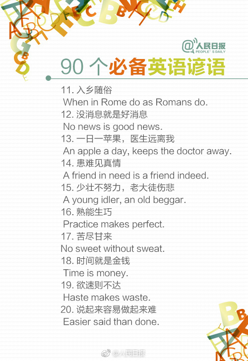 诚实的英语谚语