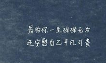 最怕你碌碌无为，却安慰自己平凡可贵