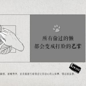 所有偷来的懒惰都会变成耳光