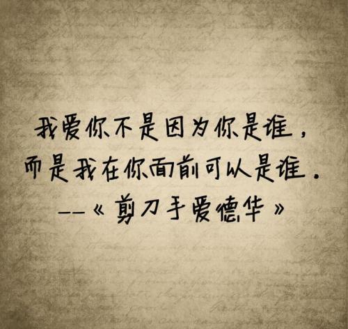 经典语录:我可以陪着你疯狂,我可以静静地陪你,但只与你同在