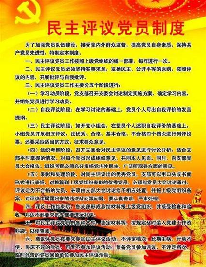 对党员民主评价的个人总结