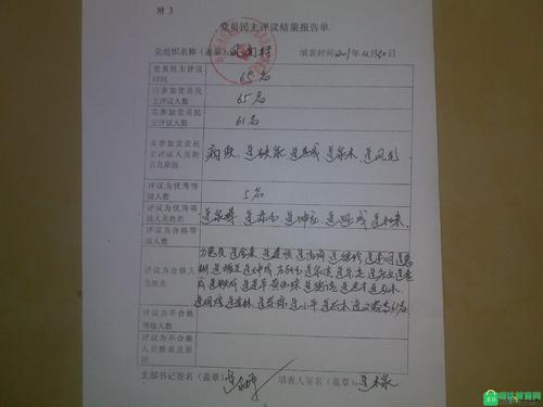 民主评估党员登记表自我评估模板