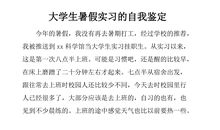 暑期实习生自我鉴定