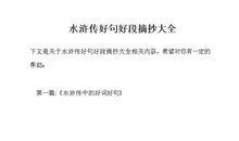 水浒传的经典句子摘抄