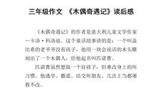 木偶奇遇记读后感600字