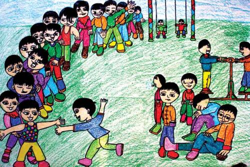 描述课间活动的句子