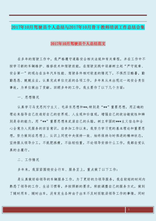 驾驶员年终工作自我总结样本论文