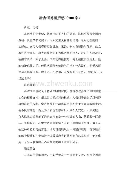 堂吉诃德英文读后感