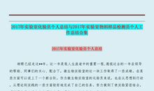 化验员个人工作总结