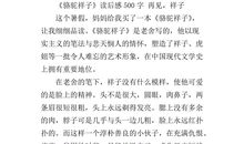 读骆驼祥子有感600字