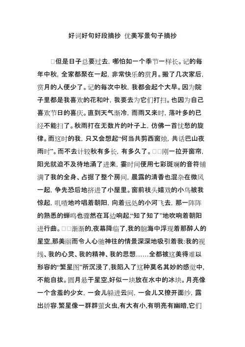 好段落节选100字