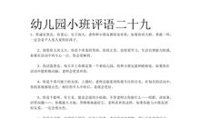 学生评语：幼儿园小班评语