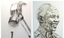 两段树根·两个布袋·两张白纸·两枚钉子