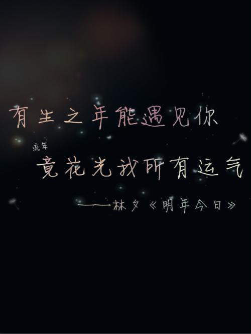 经典语录：我遇见了你，并度过了我一生的运气